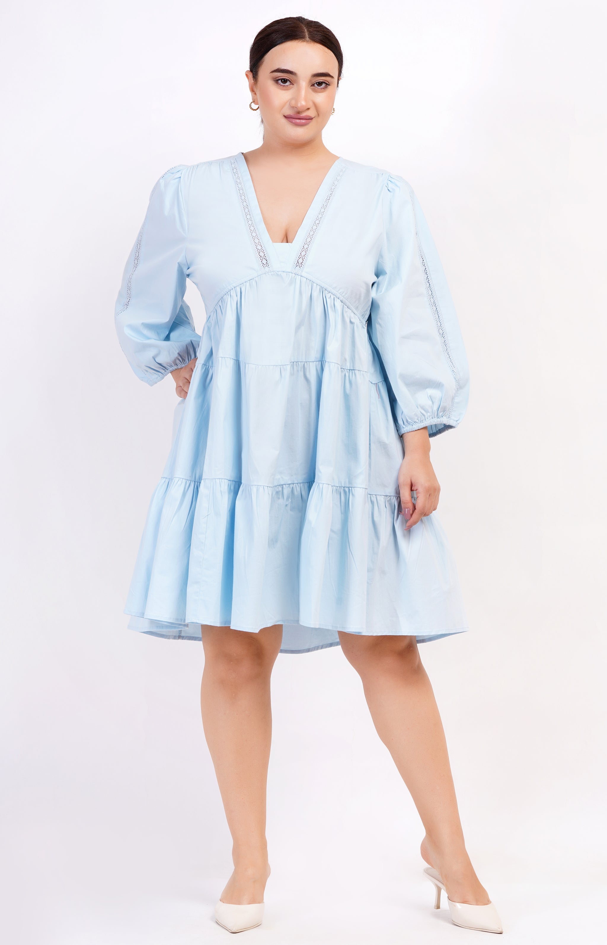 Leota Women's Zariah Empire Waist Mini Dress - Blue - Mini Dresses Leota Women's Zariah Empire Waist Mini Dress - Blue - Mini Dresses