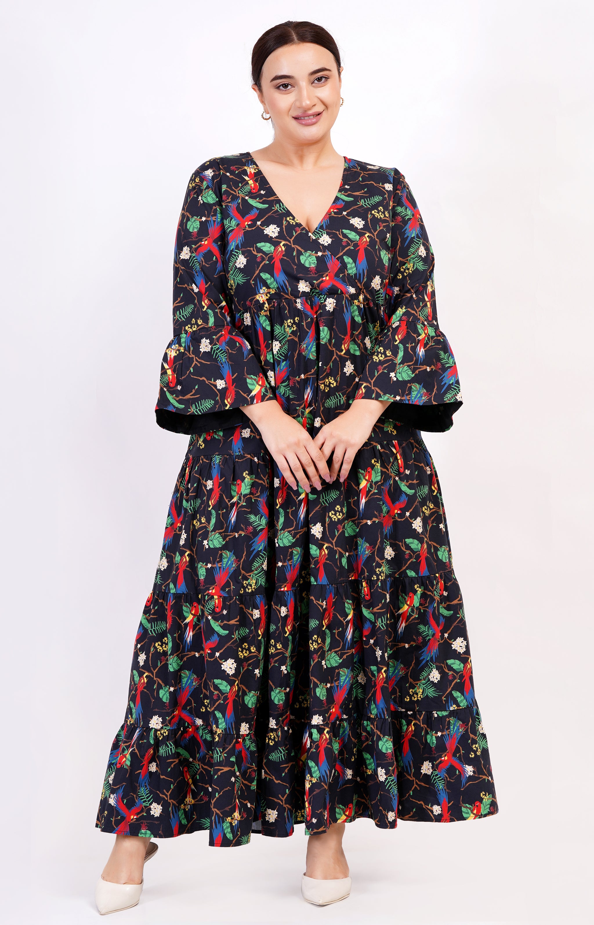 leota maxi dress Sariah Poplin Maxi Dress Lucky Cheetah Verdant Green L