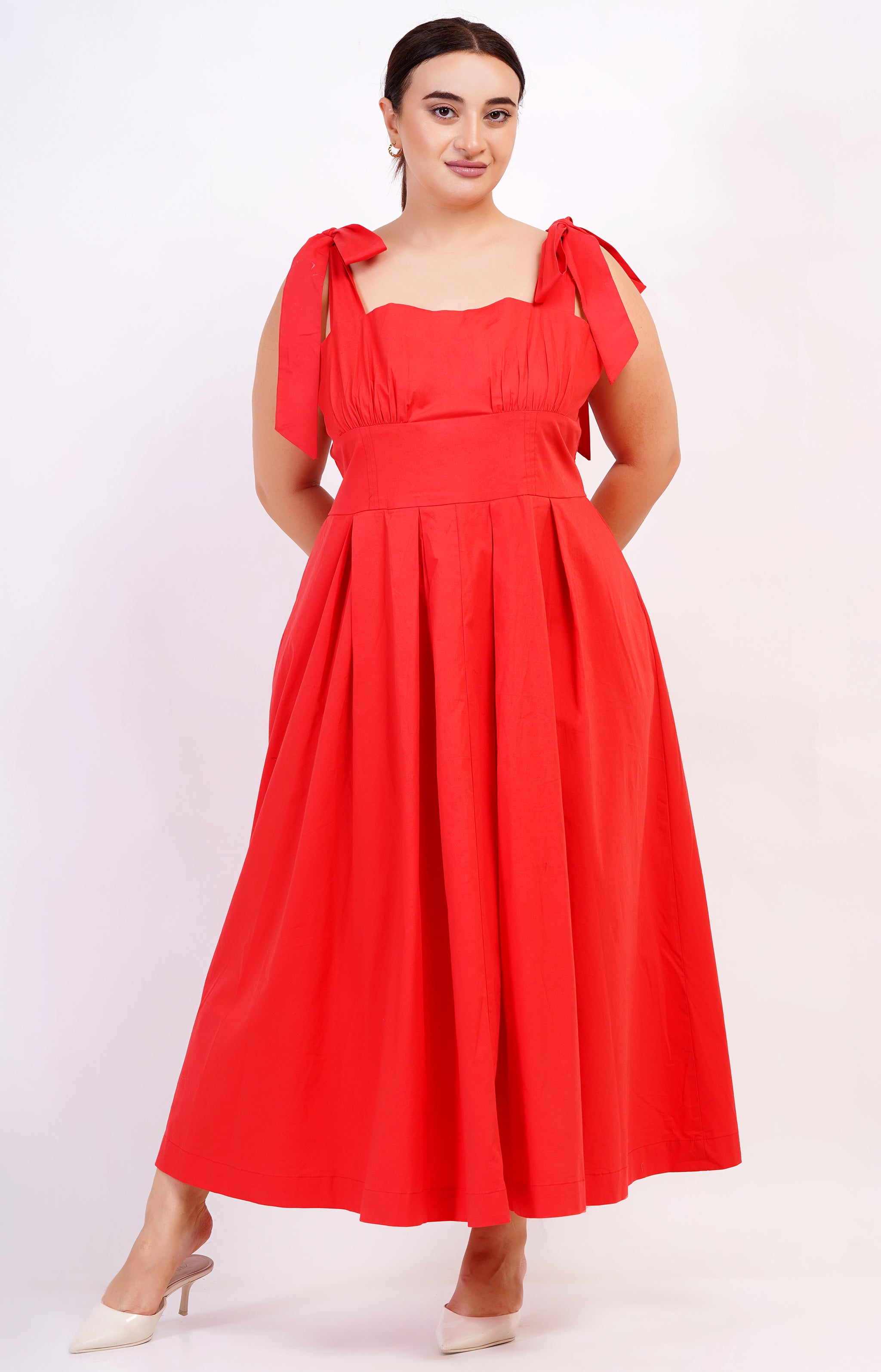Penelope Bow Dress Poppy Red 3X