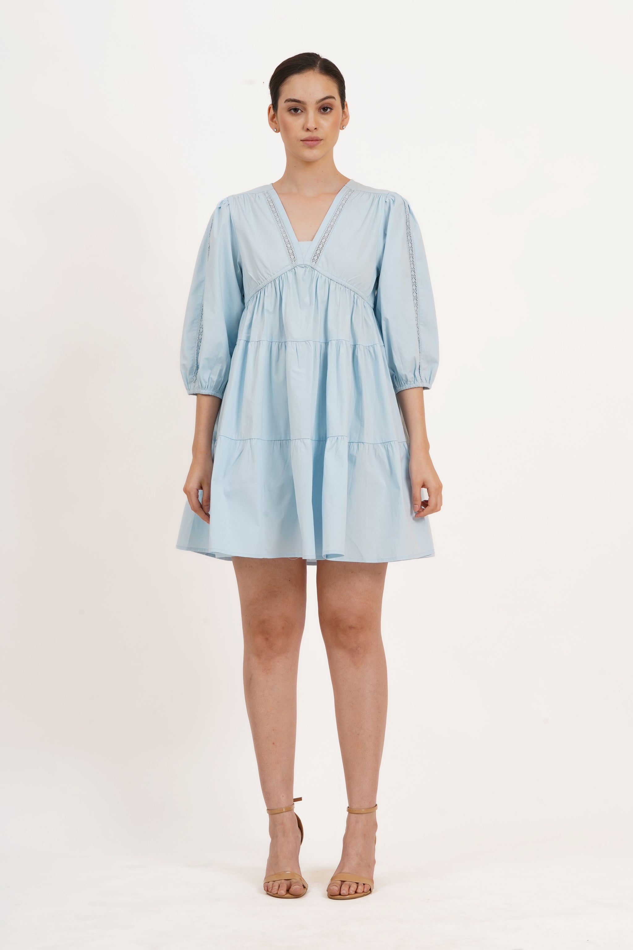knee length dresses for ladies Leota Women's Zariah Empire Waist Mini Dress - Blue